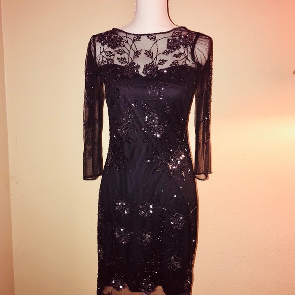 Black Sheer Evening Dress